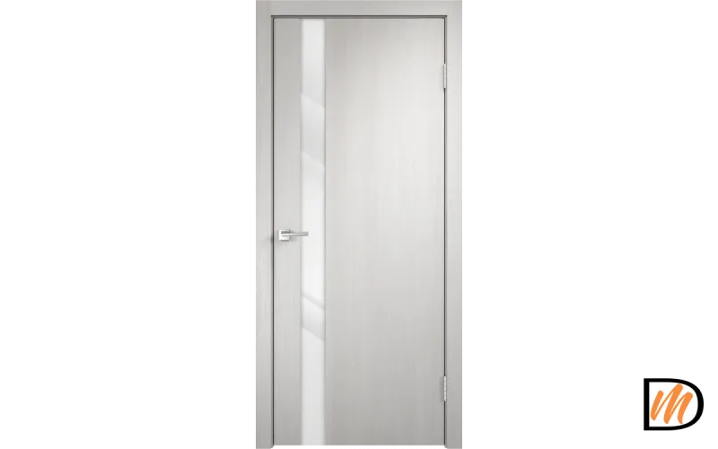 Дверное полотно Экошпон SMART Z1 600х2000 цвет Дуб белый стекло Лакобель белое Левое/Правое VD020966
