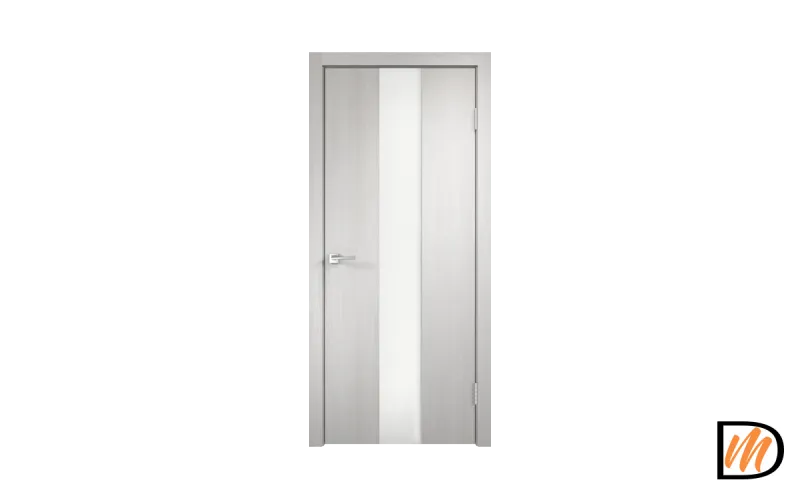 Дверное полотно Экошпон SMART Z2 800х2000 цвет Дуб белый стекло Лакобель белое Левое/Правое VD020984