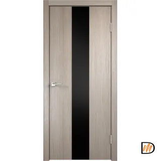Дверное полотно Экошпон SMART Z2 800х2000 цвет Капучино стекло Лакобель черное Левое/Правое VD020992