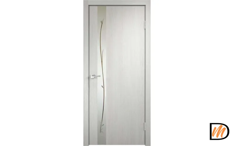 Дверное полотно Экошпон SMART Z1 800х2000 цвет Дуб белый зеркало Веточки Левое/Правое VD021164