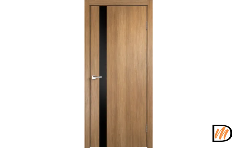 Дверное полотно Экошпон SMART Z1 700х2000 цвет Дуб золотой (арт. 14012) стекло Лакобель черное Левое/Правое VD025604