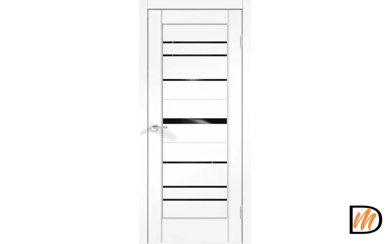 Дверное полотно SoftTouch SoftTouch PREMIER 20 900х2000 цвет Ясень белый структурный стекло Лакобель черное Левое/Правое VD1030335