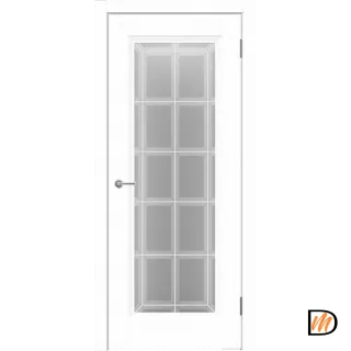 Дверное полотно SoftTouch ALTO 9 со стеклом 700х2000 цвет Ясень белый структурный стекло каленое Английская Решетка Левое/Правое VD1036255