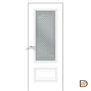 Дверное полотно Эмаль LEDO 1 2V 700х2000 цвет Белый стекло Мателюкс Престиж Левое/Правое VD1190122