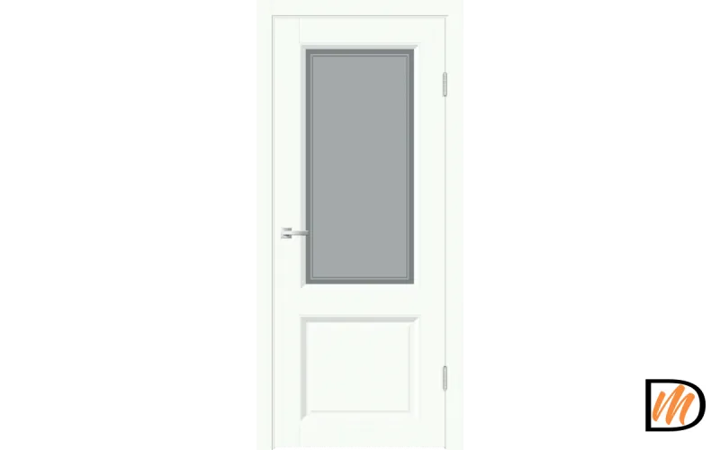 Дверное полотно EMALUX ALTO 21 2V 700х2000 цвет Белый Опал стекло Мателюкс, контур №1 Левое/Правое VD1290291
