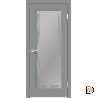Дверное полотно EMALUX VILLA 4V 900х2000 цвет Серый Агат стекло каленое Мателюкс Грани Левое/Правое VD1291138