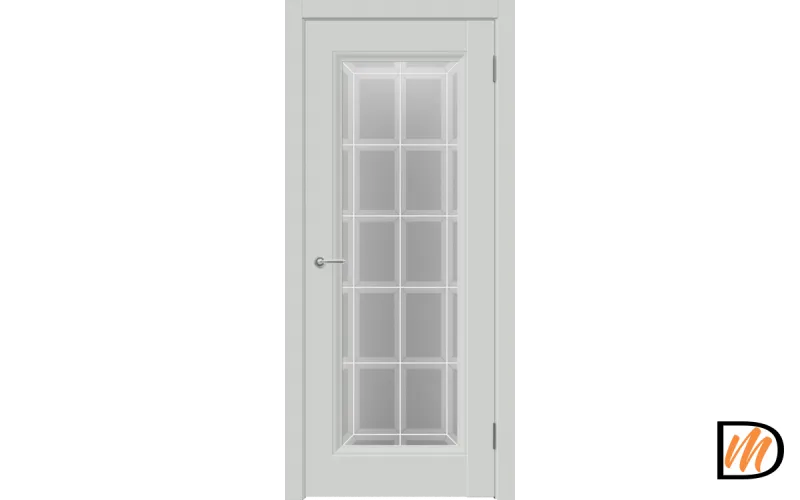Дверное полотно EMALUX ALTO 9 со стеклом 800х2000 цвет Доломит стекло каленое Английская Решетка Левое/Правое VD1291187