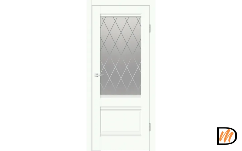 Дверное полотно EMALUX ALTO 2V 700х2000 цвет Белый Опал стекло РОМБ светлый Левое/Правое VD1291426