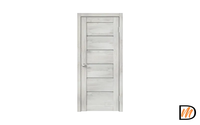 Дверное полотно Экошпон LINEA 1 600х2000 цвет Дуб трэвис серый стекло Мателюкс Левое/Правое VD161643