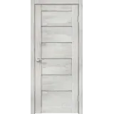 Дверное полотно Экошпон LINEA 1 700х2000 цвет Дуб трэвис серый стекло Мателюкс Левое/Правое VD161644