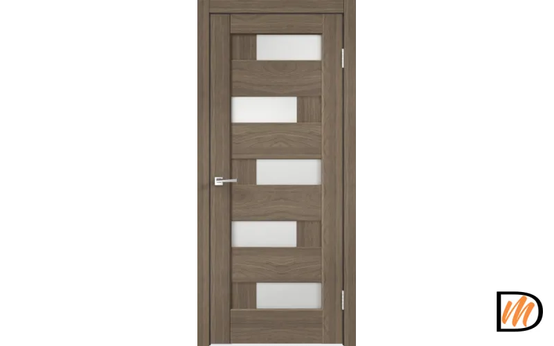 Дверное полотно Экошпон PREMIER 5 900х2000 цвет Ильм Европейский стекло Лакобель белое Левое/Правое VD800206