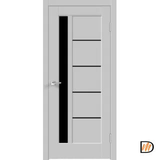 Дверное полотно Экошпон PREMIER 3 600х2000 цвет Серый Эмалит стекло Лакобель черное Левое/Правое VD805118