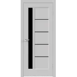 Дверное полотно Экошпон PREMIER 3 700х2000 цвет Серый Эмалит стекло Лакобель черное Левое/Правое VD805119