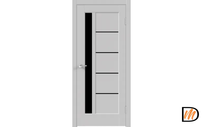 Дверное полотно Экошпон PREMIER 3 700х2000 цвет Серый Эмалит стекло Лакобель черное Левое/Правое VD805119