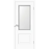 Дверное полотно Экошпон ALTO 6 900х2000 цвет Белый Эмалит стекло Мателюкс, контур №1 Левое/Правое VD810548