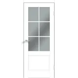 Дверное полотно Экошпон ALTO 12 2V 600х2000 цвет Белый Эмалит стекло Мателюкс Левое/Правое VD811151