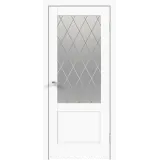 Дверное полотно Экошпон ALTO 11 2V 900х2000 цвет Белый Эмалит стекло РОМБ светлый Левое/Правое VD811397