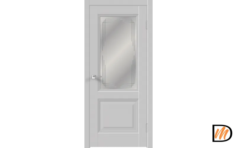 Дверное полотно Экошпон ALTO 15 2V 900х2000 цвет Серый Эмалит стекло Грани Мателюкс Левое/Правое VD812489