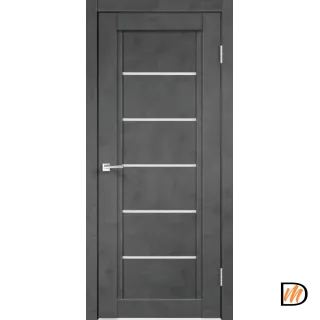 Дверное полотно Экошпон NEXT 1 900х2000 цвет Муар темно-серый стекло Мателюкс Левое/Правое VD820085