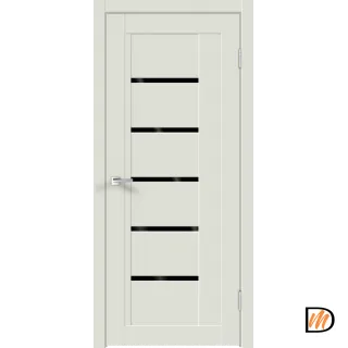 Дверное полотно Экошпон NEXT 3 600х2000 цвет Светло-серый Эмалит стекло Лакобель черное Левое/Правое VD820383