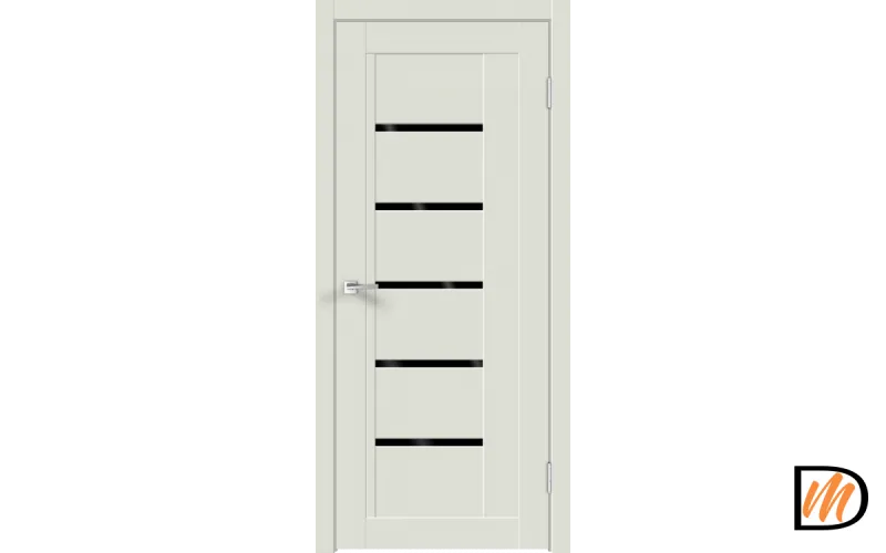 Дверное полотно Экошпон NEXT 3 900х2000 цвет Светло-серый Эмалит стекло Лакобель черное Левое/Правое VD820386