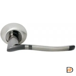 Ручка дверная "Фонтан" MH-04 никель матовый/никель черный  MSK-9010556