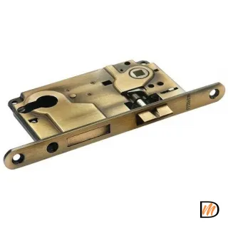 Замок с ригелем под ключевой цилиндр L1885 бронза античная  MSK-9011249