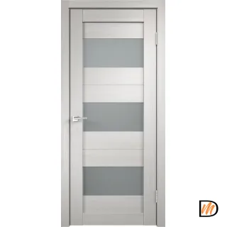 Дверное полотно Экошпон DUPLEX 5 900х2000 цвет Дуб белый стекло Мателюкс Левое/Правое VD011467