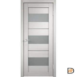 Дверное полотно Экошпон DUPLEX 12 900х2000 цвет Дуб белый стекло Мателюкс Левое/Правое VD011834