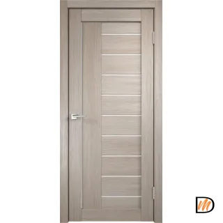 Дверное полотно Экошпон LINEA 3 900х2000 цвет Капучино стекло Лакобель белое Левое/Правое VD013481