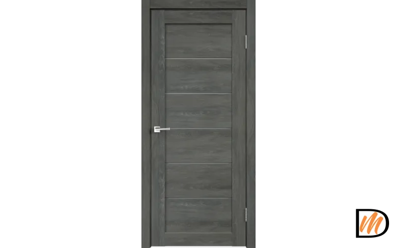 Дверное полотно Экошпон LINEA 1 600х2000 цвет Дуб шале графит стекло Мателюкс Левое/Правое VD013554