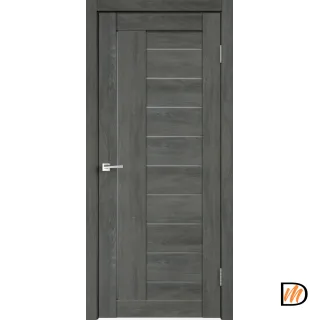 Дверное полотно Экошпон LINEA 3 600х2000 цвет Дуб шале графит стекло Мателюкс Левое/Правое VD013570