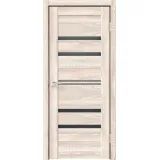 Дверное полотно Экошпон XLINE 6 600х2000 цвет Клён крем стекло Лакобель черное Левое/Правое VD016727