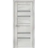 Дверное полотно Экошпон LINEA 6 700х2000 цвет Дуб трэвис серый стекло Мателюкс Левое/Правое VD017282