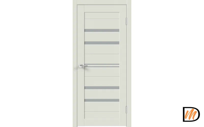 Дверное полотно Экошпон XLINE 6 900х2000 цвет Светло-серый Эмалит стекло Мателюкс Левое/Правое VD017507