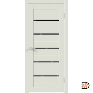 Дверное полотно Экошпон XLINE 15 800х2000 цвет Светло-серый Эмалит стекло Лакобель черное Левое/Правое VD018167