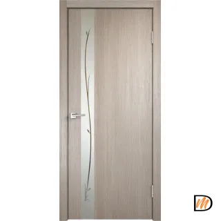 Дверное полотно Экошпон SMART Z1 700х2000 цвет Капучино зеркало Веточки Левое/Правое VD021167