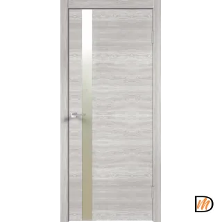 Дверное полотно Экошпон SMART Z1 800х2000 цвет Дуб дымчатый горизонт зеркало Матированное Левое/Правое VD023088