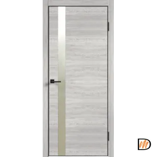 Дверное полотно Экошпон Galant Z1 800х2000 цвет Дуб дымчатый горизонт зеркало Матированное Левое/Правое VD023565