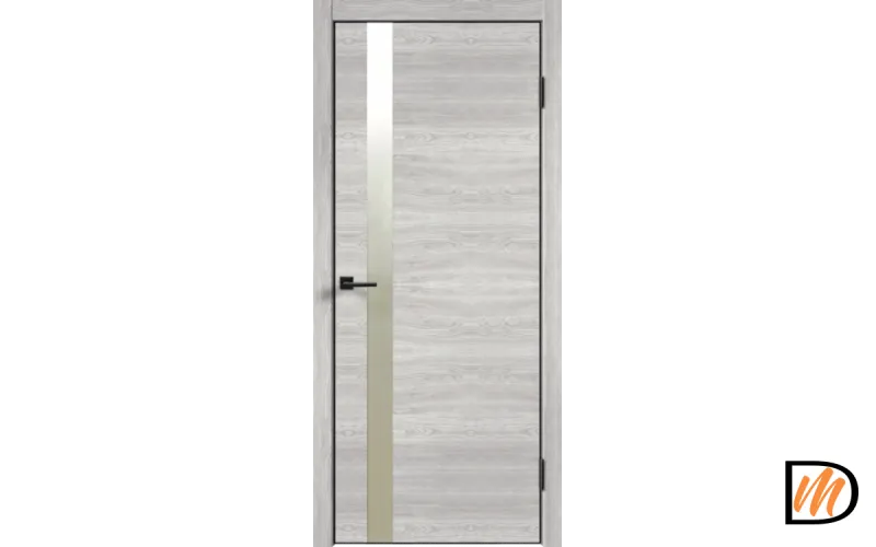 Дверное полотно Экошпон Galant Z1 600х2000 цвет Дуб дымчатый горизонт зеркало Матированное Левое/Правое VD023566