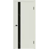 Дверное полотно Экошпон Galant Z1 600х2000 цвет Светло-серый Эмалит стекло Лакобель черное Левое/Правое VD024833