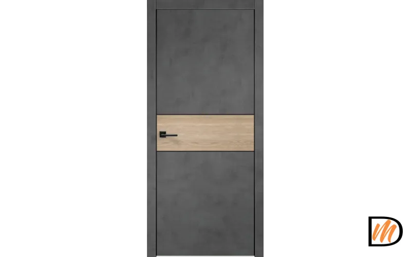 Дверное полотно Экошпон TECHNO BLACK DUO 3 600х2000 цвет Муар темно-серый Левое/Правое VD081401