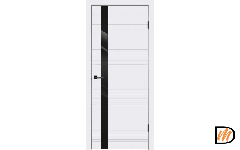 Дверное полотно Эмаль SCANDI N Z1 600х2000 цвет Белый стекло Лакобель черное Левое/Правое VD1000082