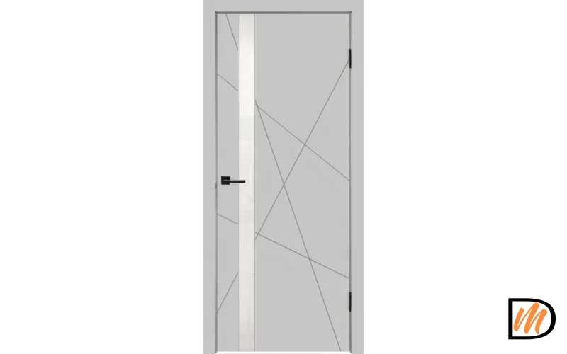 Дверное полотно Эмаль SCANDI S Z1 700х2000 цвет Светло-серый стекло Лакобель черное Левое/Правое VD1001255