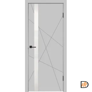 Дверное полотно Эмаль SCANDI S Z1 800х2000 цвет Светло-серый стекло Лакобель черное Левое/Правое VD1001256