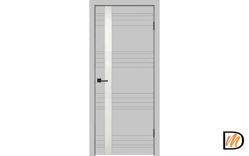 Дверное полотно Эмаль SCANDI N Z1 700х2000 цвет Светло-серый стекло Лакобель белое Левое/Правое VD1000219