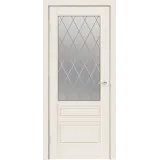 Дверное полотно Эмаль SCANDI 3V 800х2000 цвет Слоновая кость стекло РОМБ Мателюкс Левое/Правое VD1001321