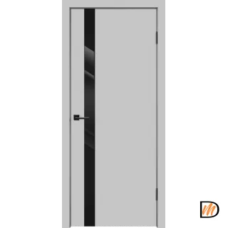 Дверное полотно Эмаль SCANDI 1 Z1 800х2000 цвет Светло-серый стекло Лакобель черное Левое/Правое VD1001695