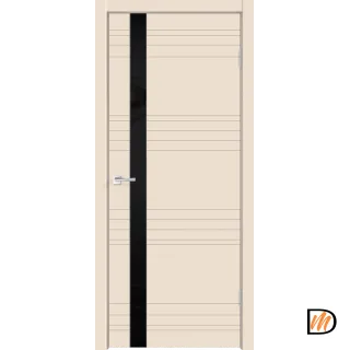 Дверное полотно Эмаль SCANDI N Z1 700х2000 цвет Слоновая кость стекло Лакобель черное Левое/Правое VD1002603