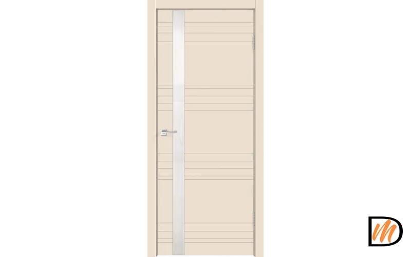 Дверное полотно Эмаль SCANDI N Z1 800х2000 цвет Слоновая кость стекло Лакобель белое Левое/Правое VD1003625